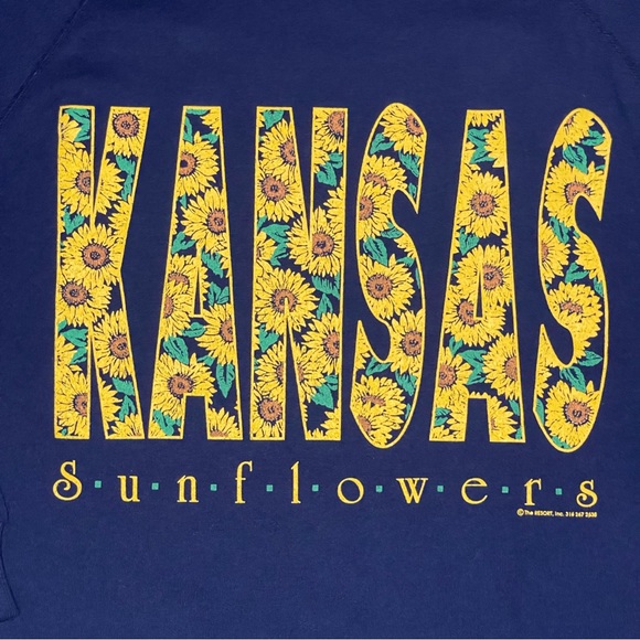 Vintage 90’s Kansas sunflowers sweatshirt. - Picture 2 of 3